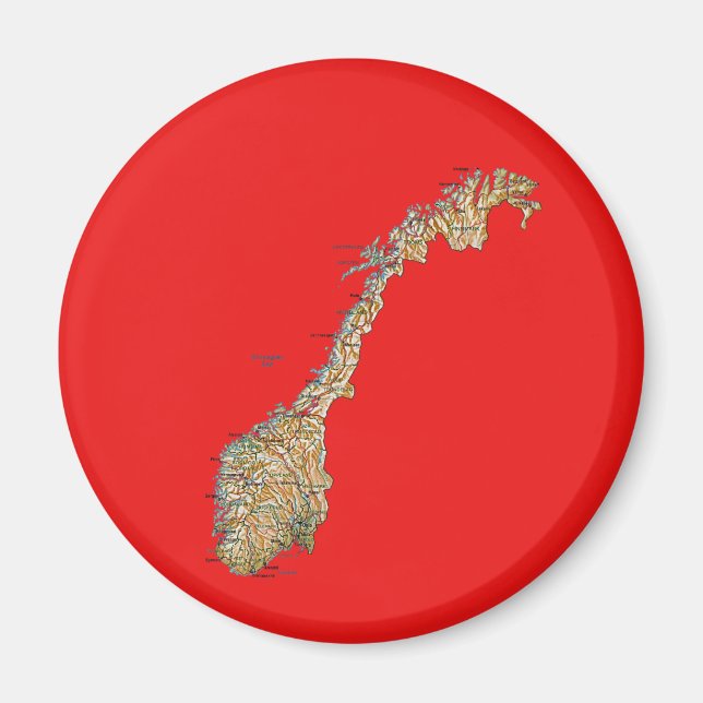 Imã Magnet de Mapa da Noruega (Frente)