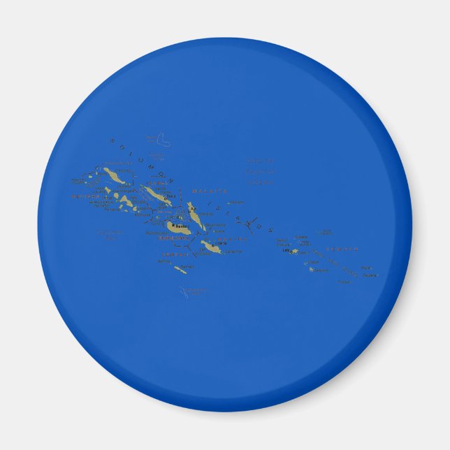 Imã Magnet de Mapa das Ilhas Salomão (Frente)