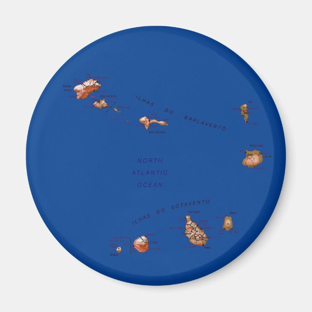 Imã Magnet de Mapa de Cabo Verde (Frente)