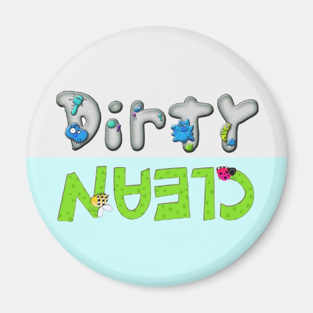 Imã Magnet de máquina de lavar louça suja e limpa para (Frente)