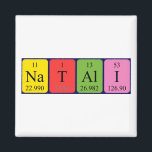 Imã Magnet de mesa periódica Natali<br><div class="desc">Natali se soletrava como Na T Al I (Sodium Tritium Aluminium Iodine) em um ímã para o cientista em você.</div>