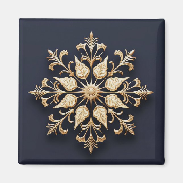 Imã Magnet de Natal Decorativo Dourado (Frente)