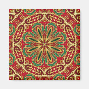 Imã Magnet de Natal Dourado Vermelho