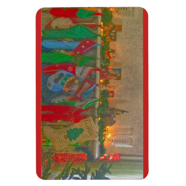 Ímã Magnet de Natal - Meias penduradas pela Chaminé (Vertical)