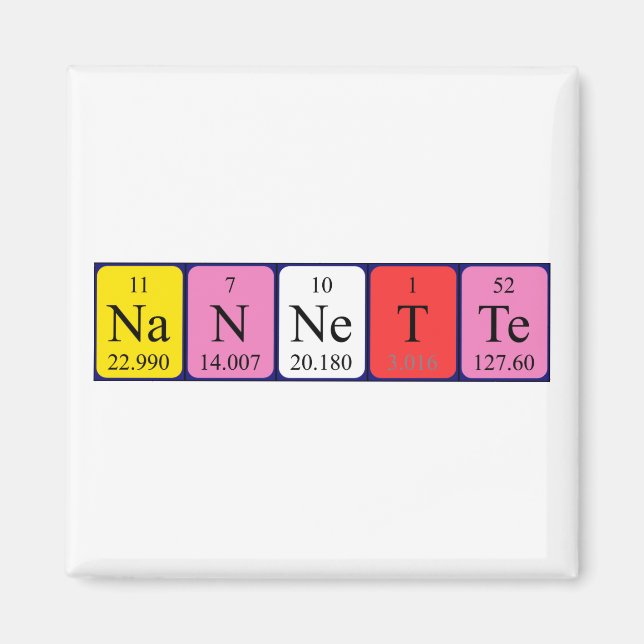 Imã Magnet de nome de mesa periódica da Nannette (Frente)