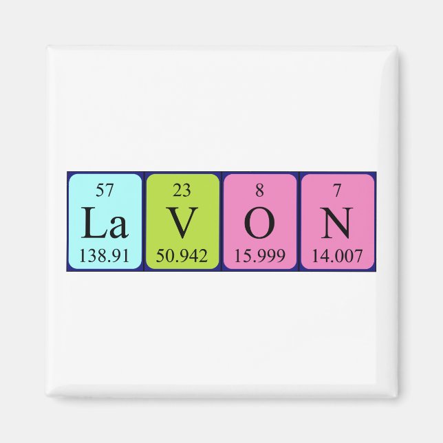 Imã Magnet de nome de mesa periódica de Lavon (Frente)