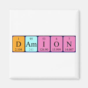 Imã Magnet de nome de mesa periódica Dionne