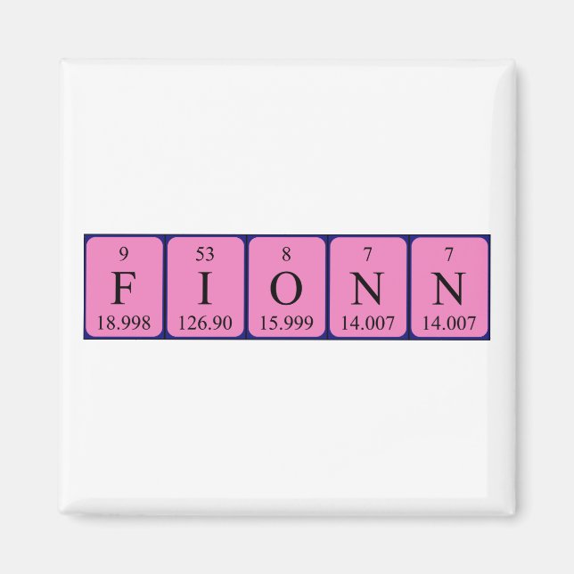 Imã Magnet de nome de mesa periódica Fionn (Frente)