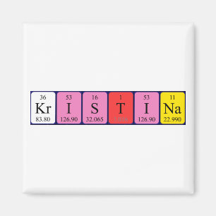 Imã Magnet de nome de mesa periódica Kristina