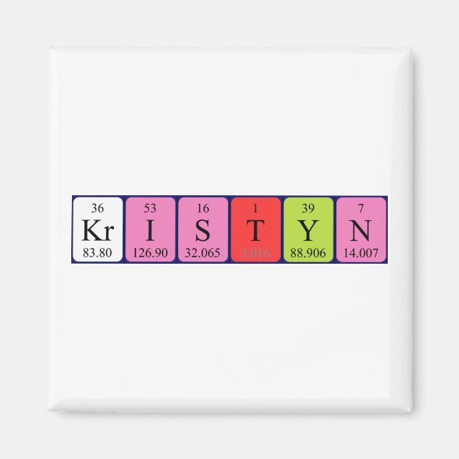 Imã Magnet de nome de mesa periódica Kristyn (Frente)