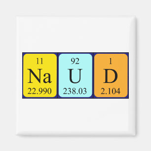 Imã Magnet de nome de mesa periódica Naud