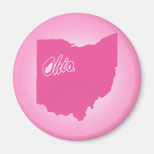 Imã Magnet de Ohio, Estado Rosa (Frente)