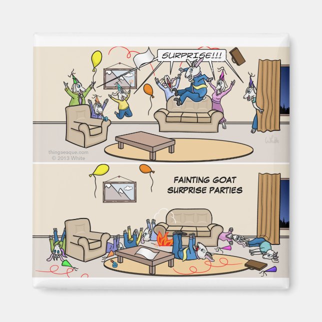 Imã Magnet de Partidas Surpresa de Caprinos de Desmaio (Frente)