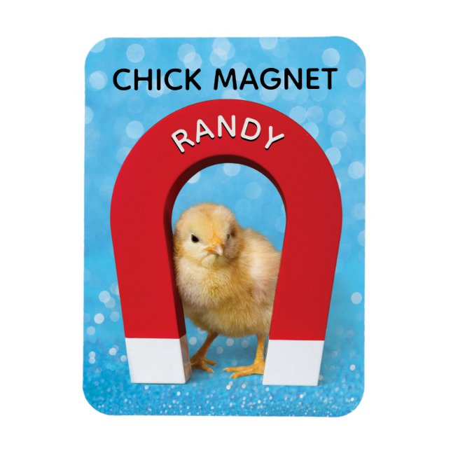 Ímã Magnet de Pintinho de Nome Personalizável (Vertical)