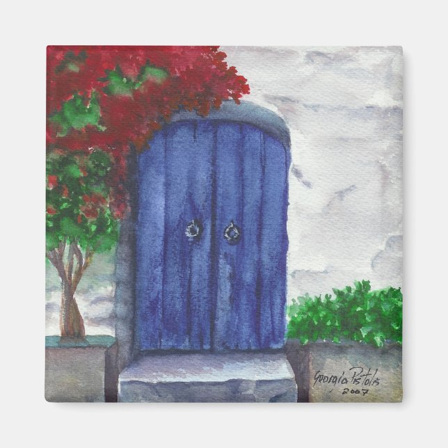 Imã Magnet de porta azul (Frente)