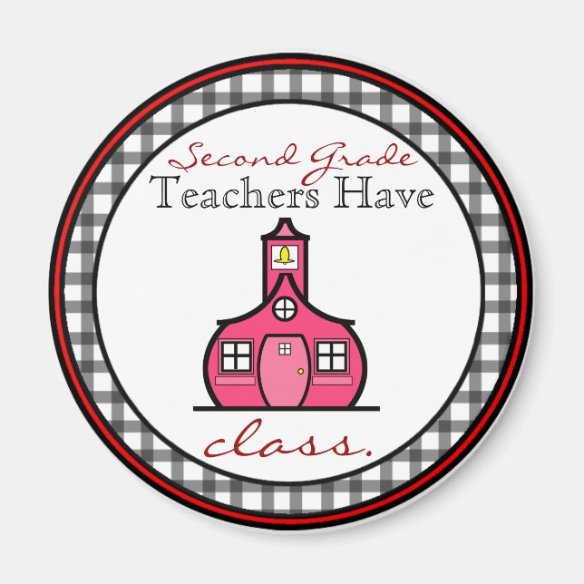 Imã Magnet de Professores do Segundo Grau Gingham (Frente)