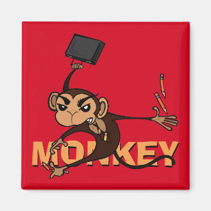 IMÃ MAGNET DE QUADRADO DE MACACOS ENGRAÇADOS