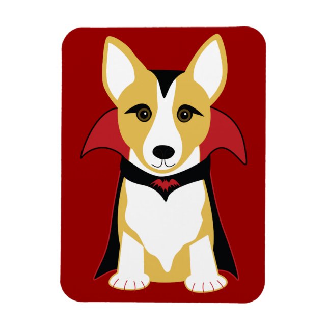 Ímã Magnet de Refrigerador de Vampiro Corgi (Vertical)