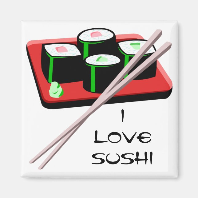 Imã Magnet de Rolls de Sushi Personalizável (Frente)