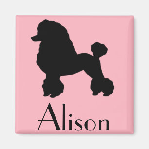 Imã Magnet de saia-poodle rosa personalizável dos ano