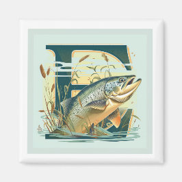 Imã Magnet de Salmão na Praça Marshian