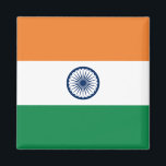 Imã Magnet de Sinalizador da Índia<br><div class="desc">Íman decorativo com a bandeira da Índia - Personalize-o: ajuste imagens; adicione um nome/slogan para presentes pessoais; adicione um logotipo de empresa/clube para itens de promocional © 2008 FlagAndMap.</div>
