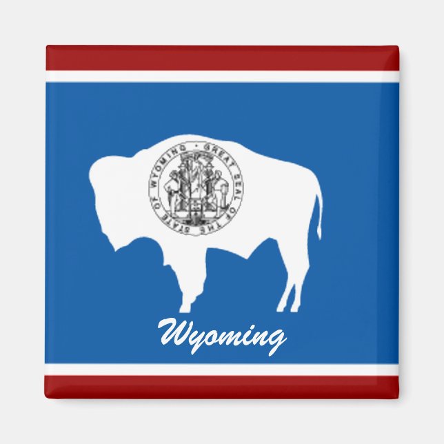 Imã Magnet de Sinalizador do Estado de Wyoming (Frente)