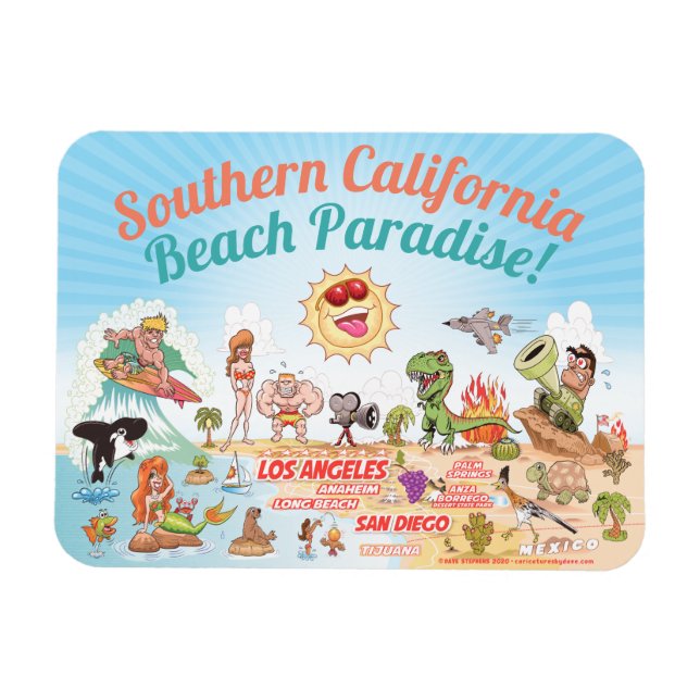 Ímã Magnet de Souvenir, do Sul da Califórnia (Horizontal)
