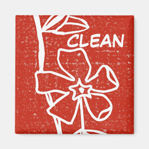 Imã Magnet de status da lavadora de louça limpa "Red 