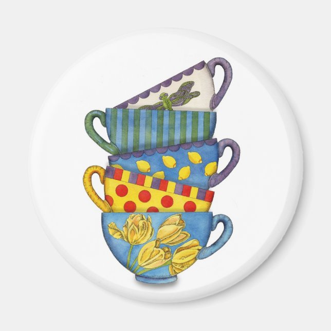 Imã Magnet de Teacups Empilhados (Frente)