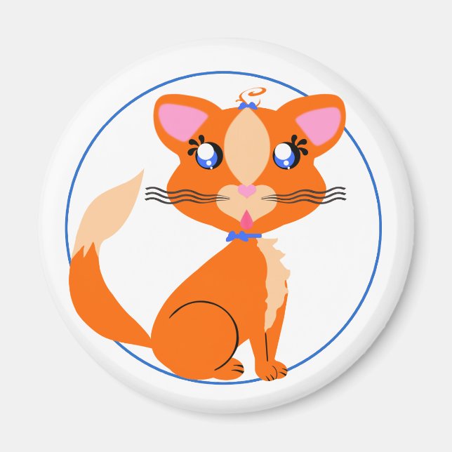 Imã Magnet de Toon de Gatinho Ginger (Frente)