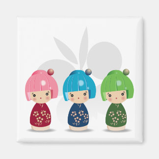 Imã Magnet de Triplets Kokeshi