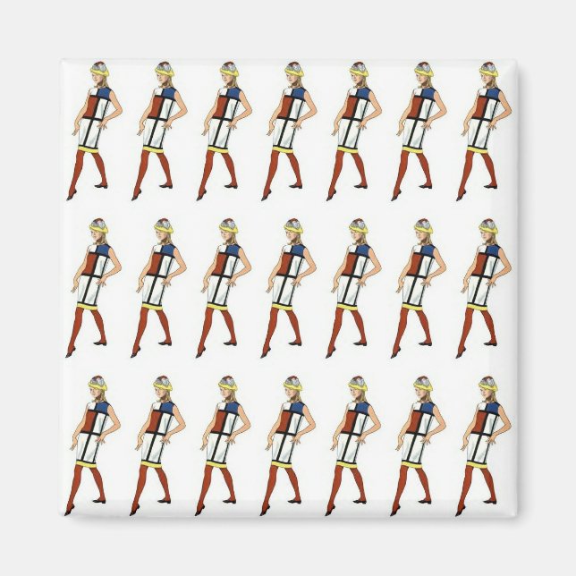 Imã Magnet De Vestido Do Médio Do Século Xx 1960 (Frente)