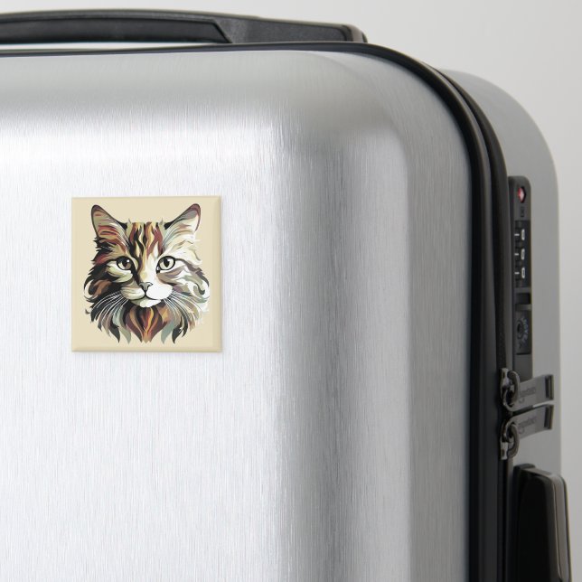 Imã Magnet Design de arte de retrato de gato (In Situ (Luggage))