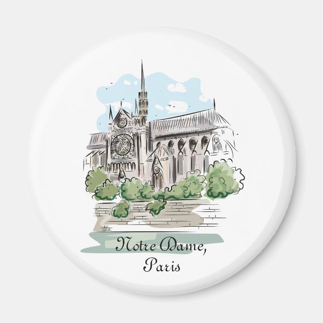 Imã Magnet Design do desenho de Notre Dame de Paris (Frente)