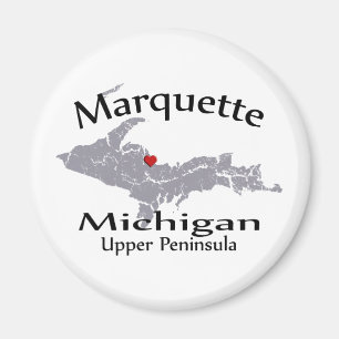Imã Magnet Design do Mapa do Coração de Michigan