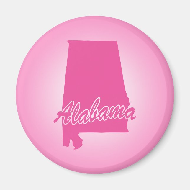 Imã Magnet do Alabama, rosa, (Frente)