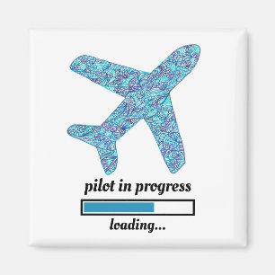Imã Magnet do avião "Pilot In Progress"