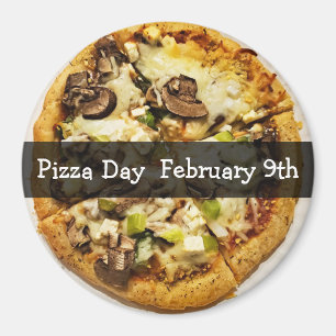 Imã Magnet do botão de férias de Comida no dia da pizz