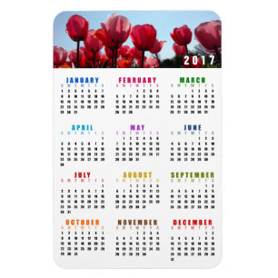 Ímã Magnet do Calendário 2017 - Jardim das Tulipas Ros