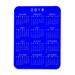 Ímã Magnet do Calendário 2018 - Azul