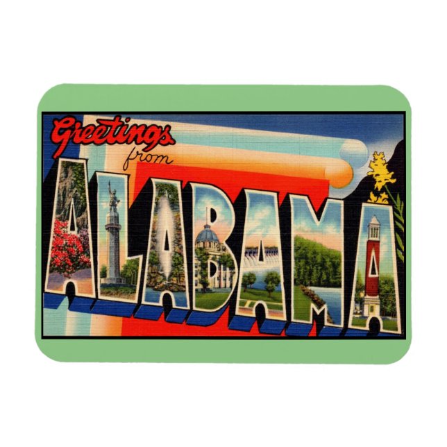 Ímã Magnet do estado do Alabama (Horizontal)