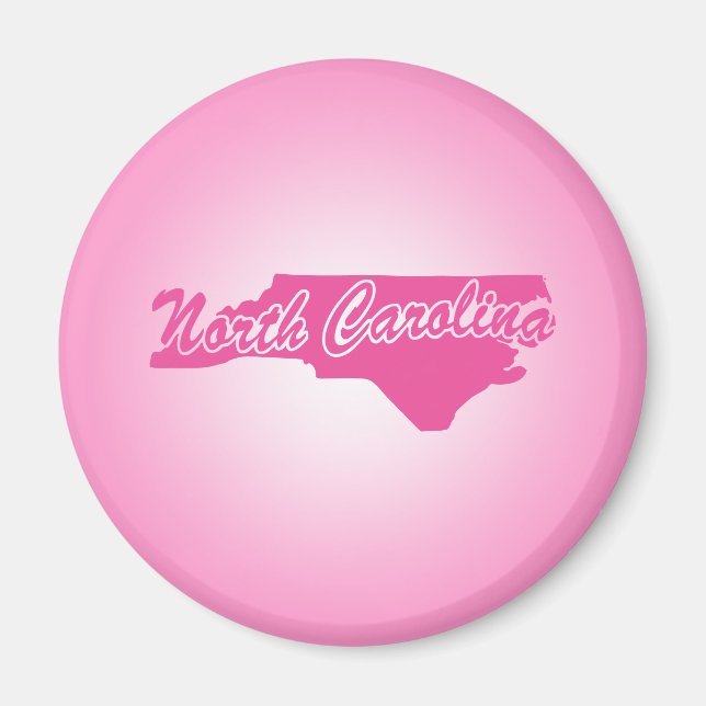 Imã Magnet do estado rosa da Carolina do Norte (Frente)