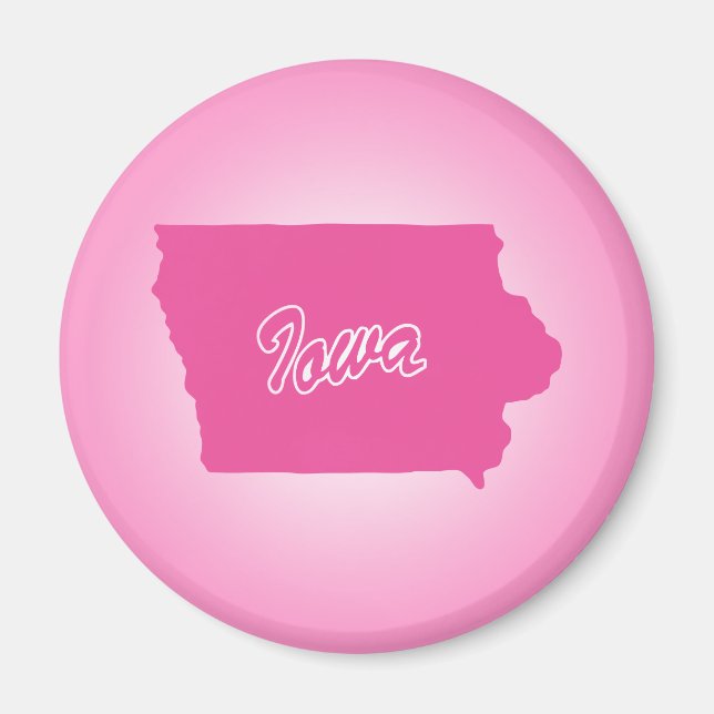 Imã Magnet do Iowa State Rosa (Frente)