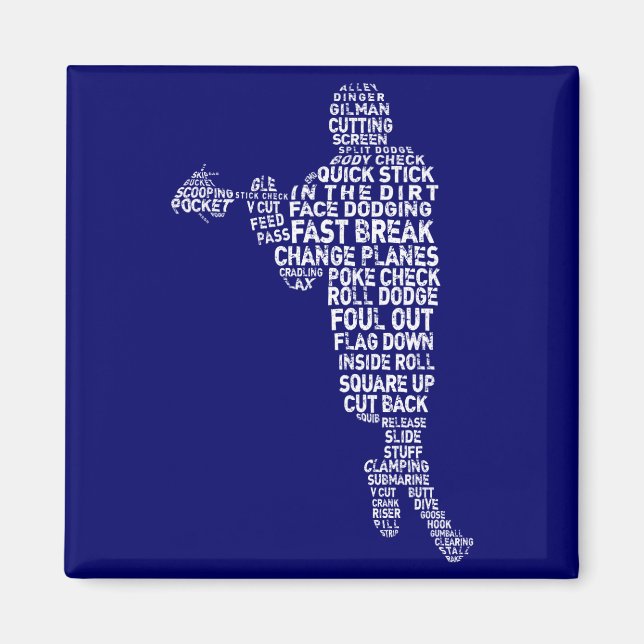 Imã Magnet do Jogador de Lacrosse (Frente)