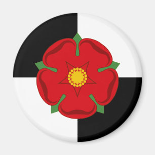 Imã Magnet do Lancashire - Rosa nos quarteirões preto