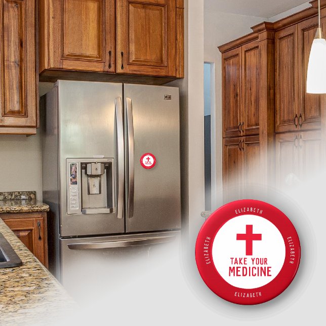 Imã Magnet do Lembrete de Alerta Médico com Nome (Criador carregado)