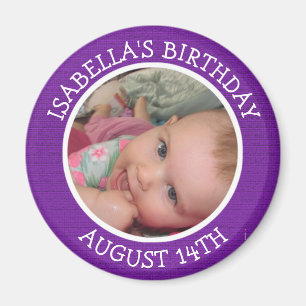 Imã Magnet do Lembrete de Aniversário Roxo Personaliz