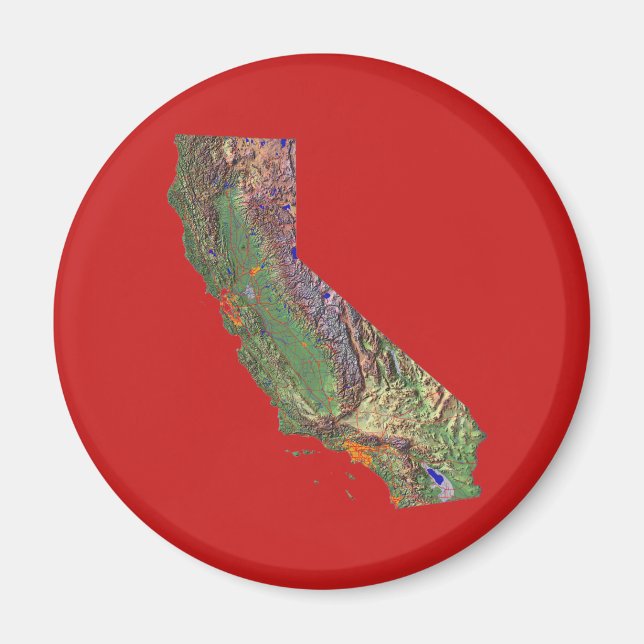 Imã Magnet do mapa da Califórnia (Frente)