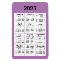 Magnet do Mini Calendário 2023 Roxo